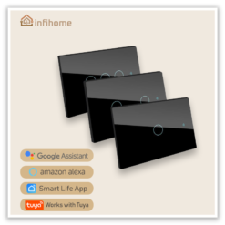 Smart Light Switch, Black Touch Glass, 2/3 Way Control, Neutral Wire Required [US]