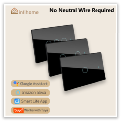 Smart Light Switch, Black Touch Glass, No Neutral Wire Required [US]