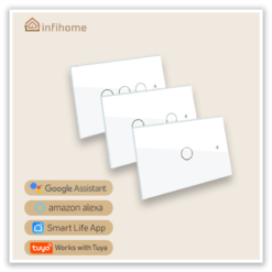 Smart Light Switch, White Touch Glass, 2/3 Way Control, Neutral Wire Required [US]