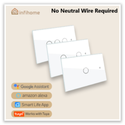Smart Light Switch, White Touch Glass, No Neutral Wire Required [US]