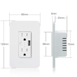 US Smart Wall Socket With USB 2 Plug Outlet - InfiHome
