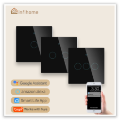 WiFi Smart Touch Light Switch (EU Black, 1, 2, or 3 Way Control)